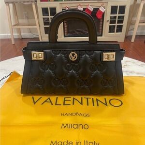 Valentino by Mario Valentino Florence Quilted Leather Satchel in black